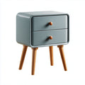 Green bedside table with open shelf and single drawer dimensions 30 x 30 x 40cm