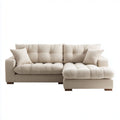 Sectional sofa with chaise lounge in dark gray fabric 220 x 90 x 85cm
