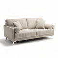 Velvet green loveseat with removable cushions for living room use