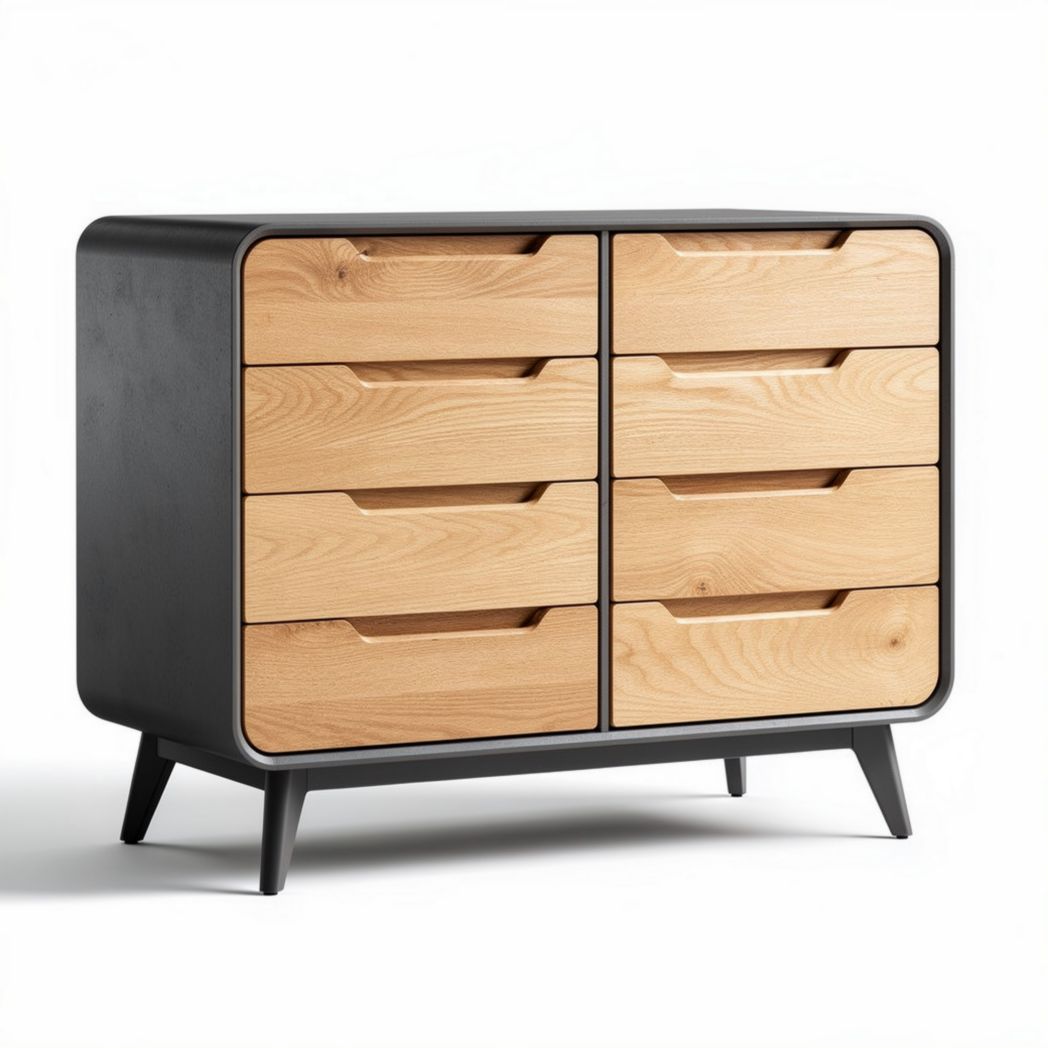 Wooden chest of drawers with four storage compartments 40 x 30 x 80cm