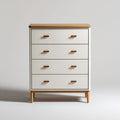 Modern gray four-drawer chest with wood frame and minimalist design 80 x 40 x 85cm