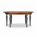 Octagonal dining table with wood top and metal legs 150 x 90 x 75cm