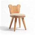 Wooden reindeer stool with soft brown seat for kids 30 x 30 x 40cm